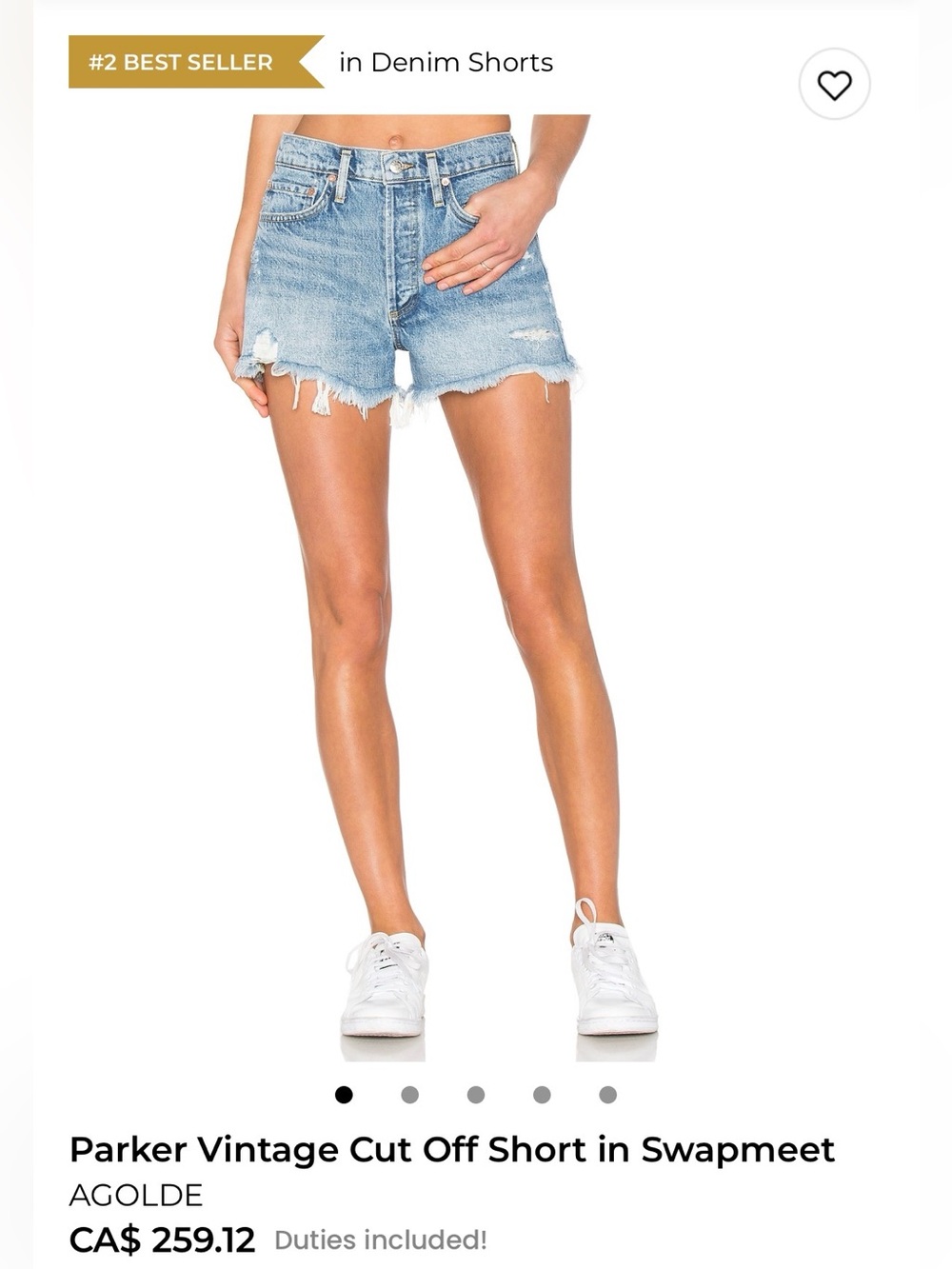 AGOLDE Parker Vintage Cut Off Short in Swapmeet